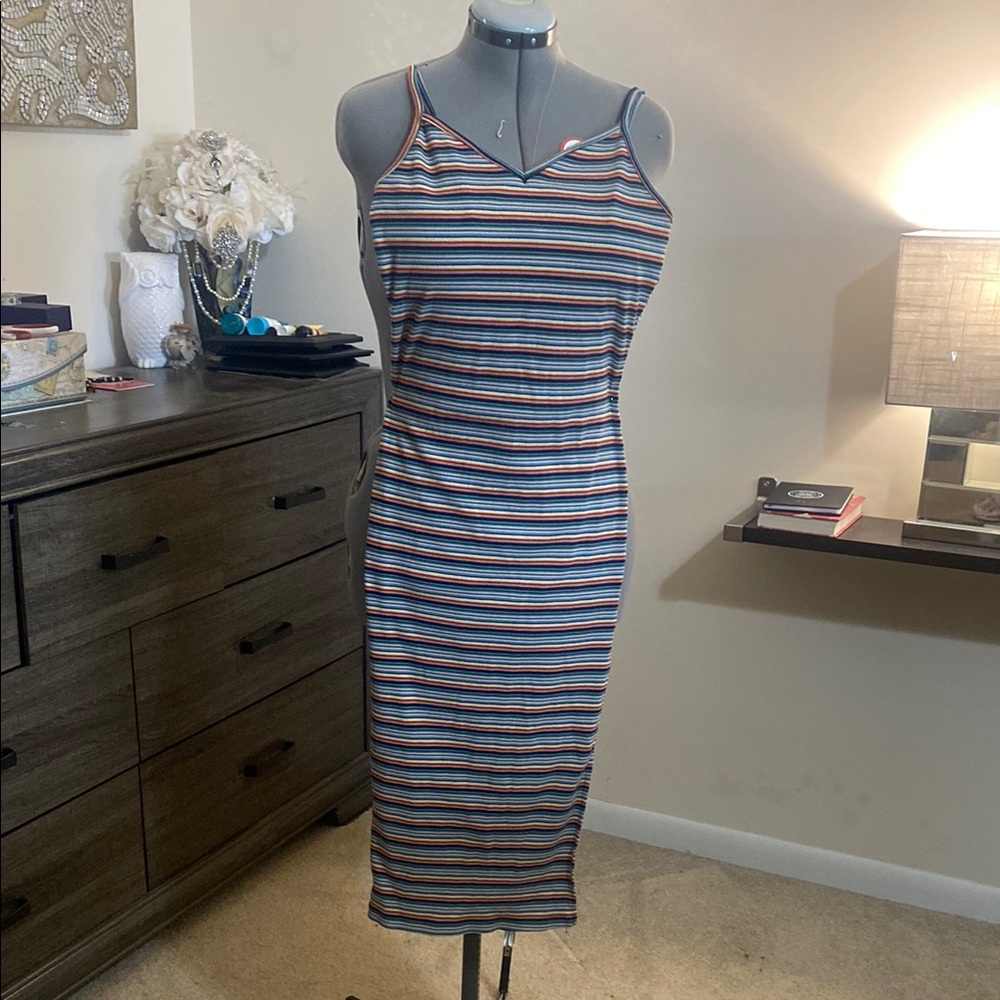 Striped /ribbed Multicolor Women's Dress